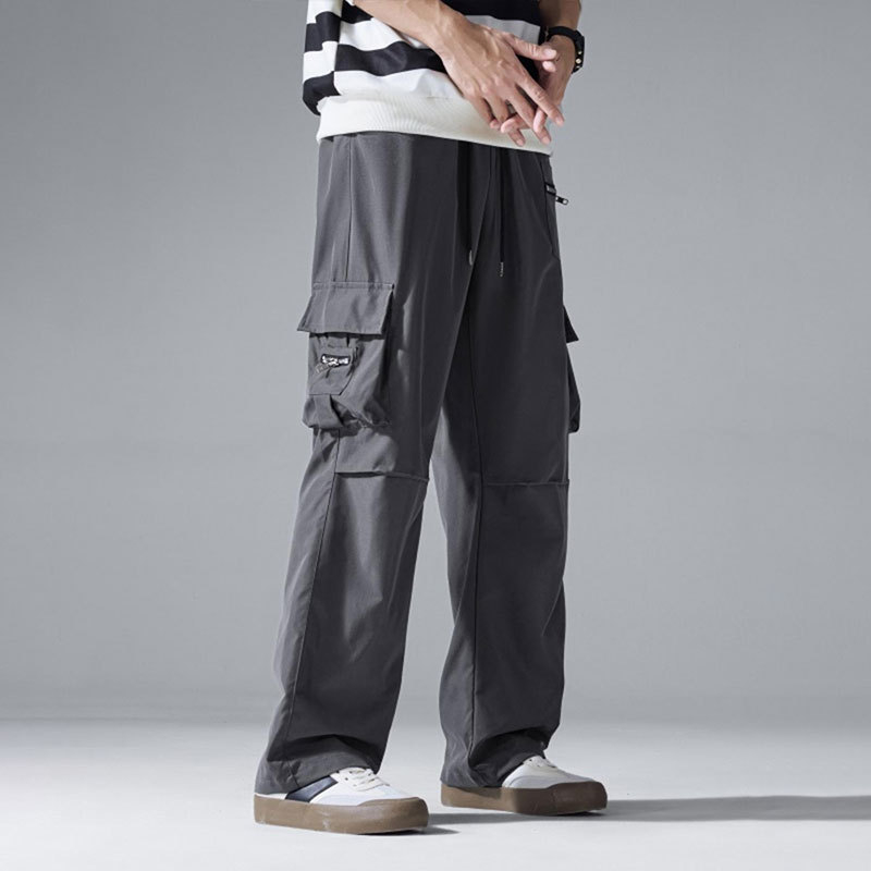 Salopetă americană lejeră pentru bărbați, retro, de stradă principală, dreaptă, cu picior larg, pantaloni casual, nouă tendință la modă, pantaloni de parașutist