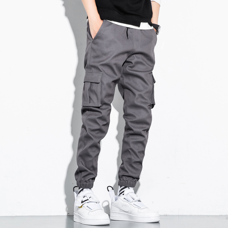 Pantaloni cargo pentru bărbați, toamna, stil coreean nou, brand la modă, pantaloni pentru bărbați, bumbac pur, multi-buzunare, jogger, dimensiuni mari, vrac, casual, pantaloni pentru bărbați