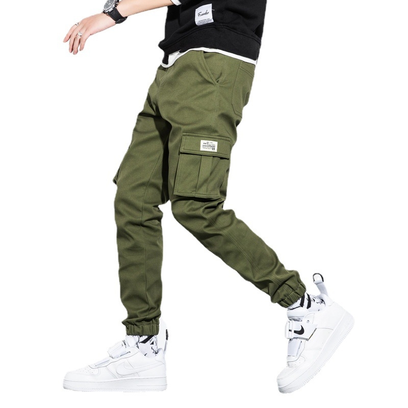Pantaloni cargo pentru bărbați, toamna, stil coreean nou, brand la modă, pantaloni pentru bărbați, bumbac pur, multi-buzunare, jogger, dimensiuni mari, vrac, casual, pantaloni pentru bărbați