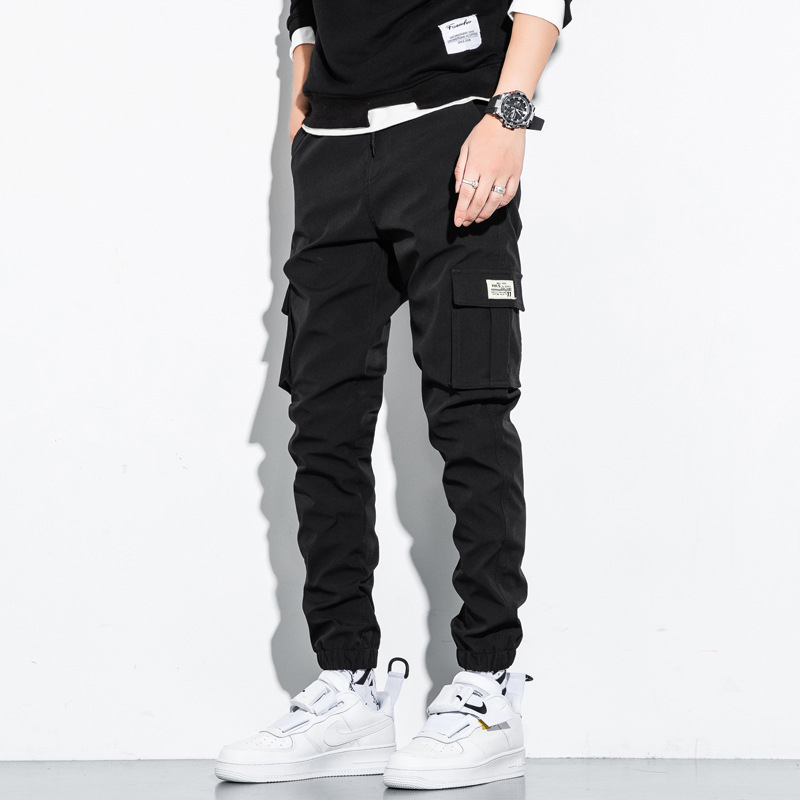 Pantaloni cargo pentru bărbați, toamna, stil coreean nou, brand la modă, pantaloni pentru bărbați, bumbac pur, multi-buzunare, jogger, dimensiuni mari, vrac, casual, pantaloni pentru bărbați