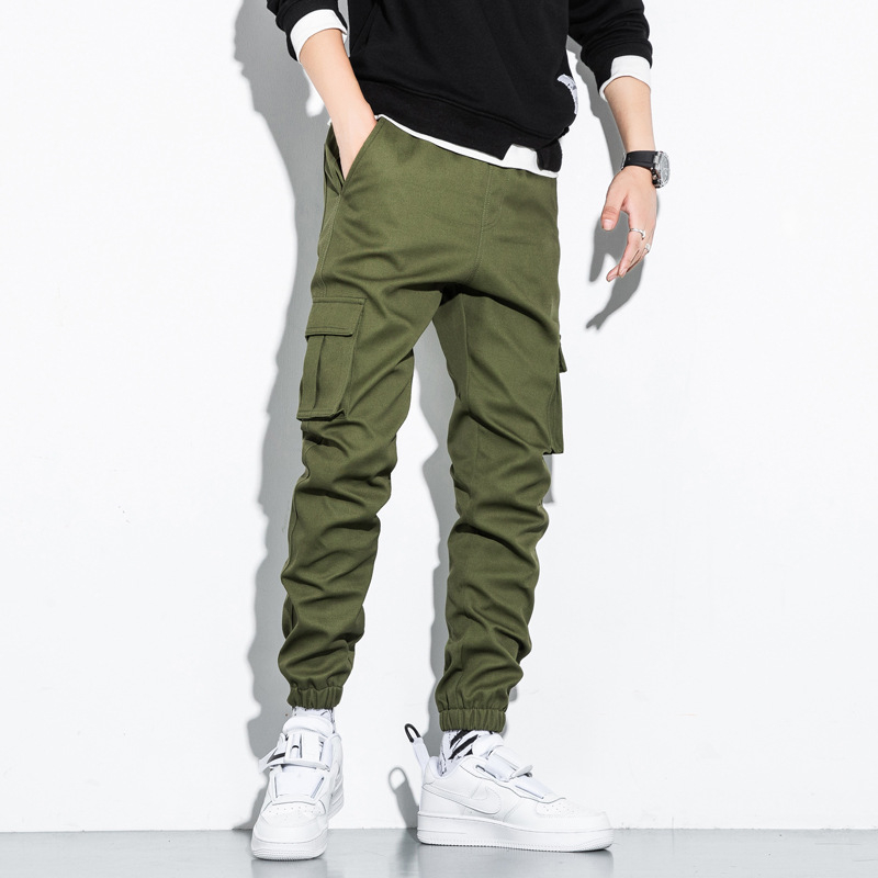 Pantaloni cargo pentru bărbați, toamna, stil coreean nou, brand la modă, pantaloni pentru bărbați, bumbac pur, multi-buzunare, jogger, dimensiuni mari, vrac, casual, pantaloni pentru bărbați