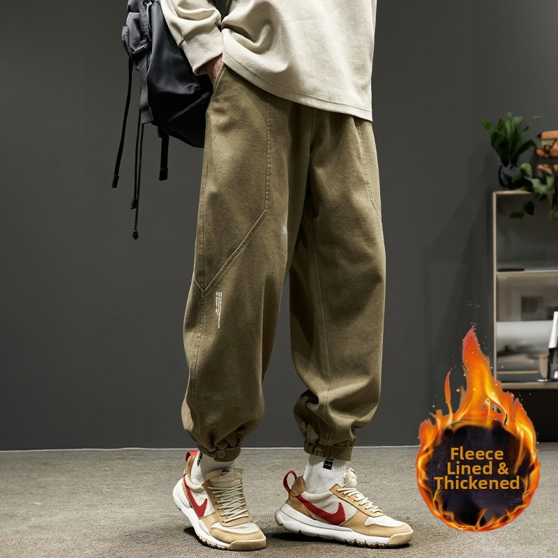 Paksud meeste pluss-suuruses fliisist püksid poistele sügiseks ja talveks, moekad lahtised rohelised kombinesoonid meeste universaalsed jala jala vabaaja püksid