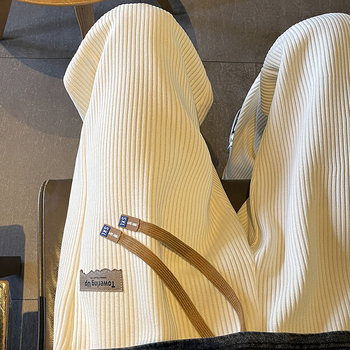 Toamna și iarna noua textură Sense Label Chenille pantaloni casual bărbați Silver Fox Velvet îngroșat plus size pantaloni de podea drepți