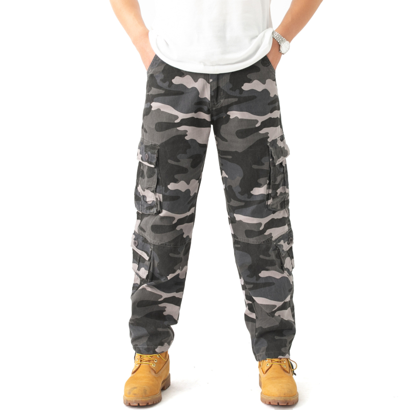 Jarné a jesenné pánske overaly, maskáčové nohavice, viacvreckové, ležérne nohavice, pánske bavlnené, plus size, trendy značkové voľné nohavice