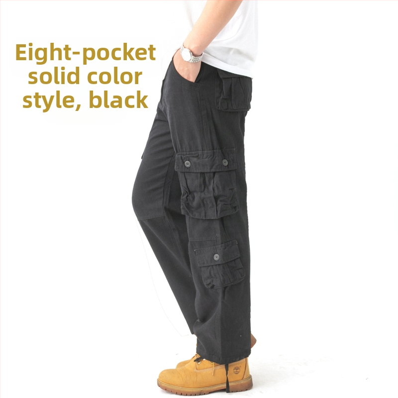 Jarné a jesenné pánske overaly, maskáčové nohavice, viacvreckové, ležérne nohavice, pánske bavlnené, plus size, trendy značkové voľné nohavice