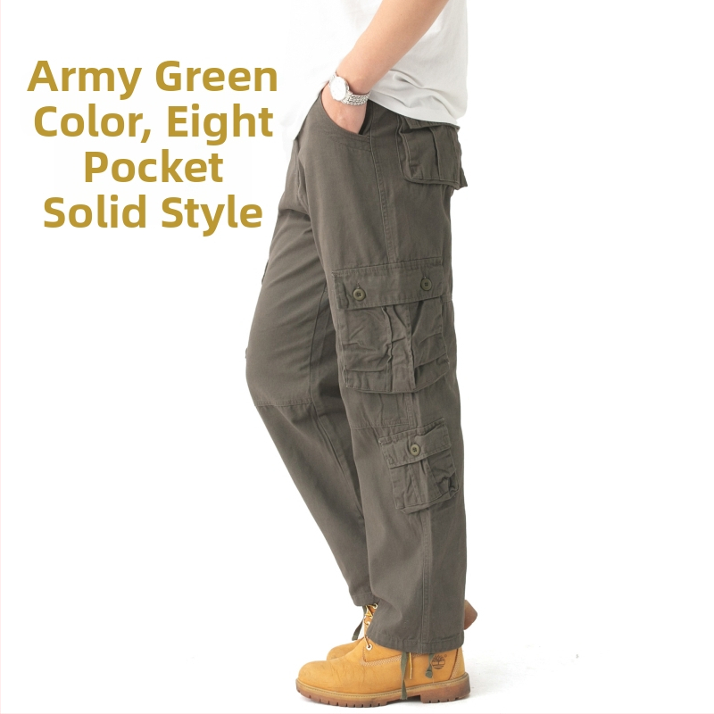 Jarné a jesenné pánske overaly, maskáčové nohavice, viacvreckové, ležérne nohavice, pánske bavlnené, plus size, trendy značkové voľné nohavice