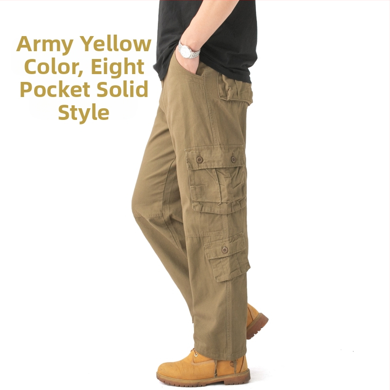 Jarné a jesenné pánske overaly, maskáčové nohavice, viacvreckové, ležérne nohavice, pánske bavlnené, plus size, trendy značkové voľné nohavice