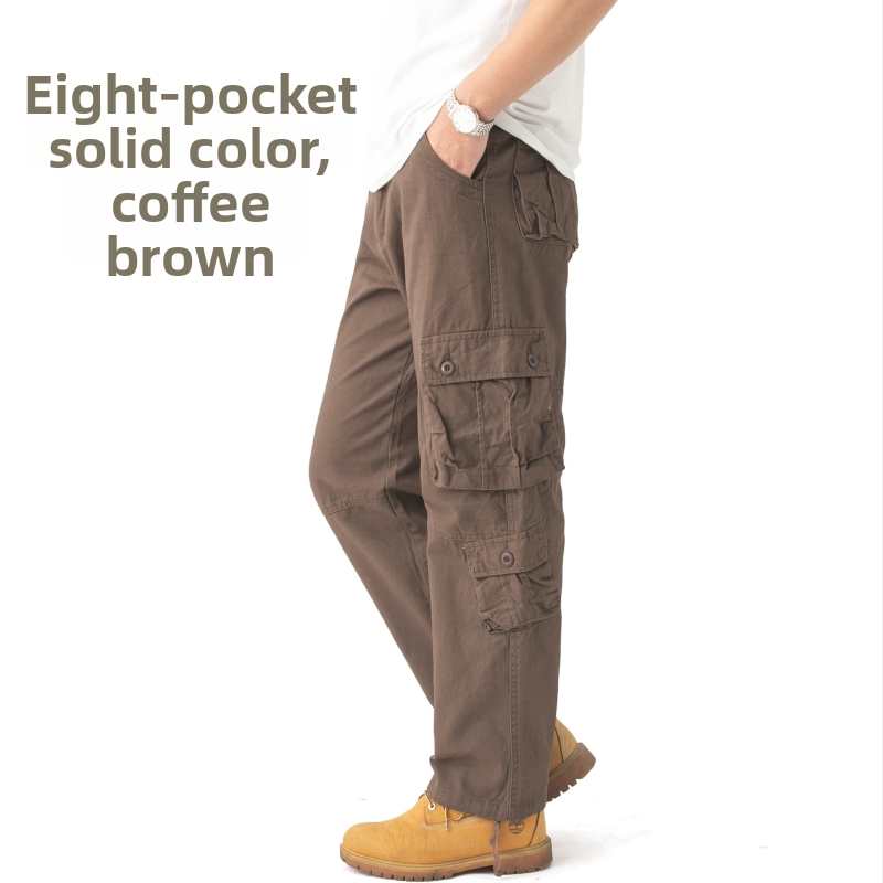Jarné a jesenné pánske overaly, maskáčové nohavice, viacvreckové, ležérne nohavice, pánske bavlnené, plus size, trendy značkové voľné nohavice