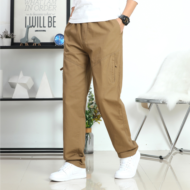 Cezhraničné nové mládežnícke pánske módne ležérne pracovné nohavice, plus veľkosť, pánske stredne veľké pracovné nohavice s viacerými vreckami, rovné