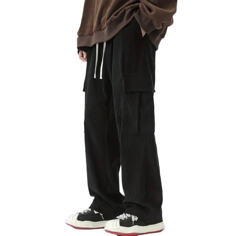 2025 Noua îmbrăcăminte de lucru la modă europeană și americană de pe strada principală, pentru bărbați, din catifea reiată, lejeră, cu picior larg, cu picior drept, cel mai ușor pentru pantaloni casual de potrivire