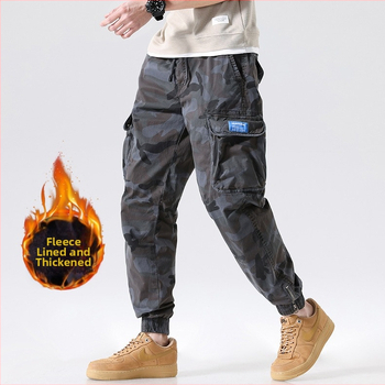 Bavlnené maskáčové overaly, jesenné pánske módne značkové voľné viacvreckové funkčné nohavice s lúčom, trendy univerzálne ležérne nohavice pre mužov