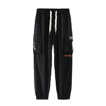 Pánske cargo nohavice 2024, trendy voľné skrátené tepláky s viacerými vreckami, ležérne nohavice pre študentov, plus veľkosť