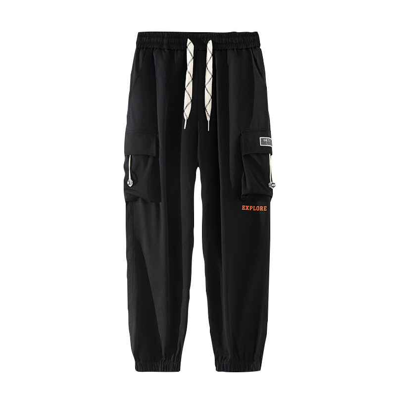 Pánske cargo nohavice 2024, trendy voľné skrátené tepláky s viacerými vreckami, ležérne nohavice pre študentov, plus veľkosť