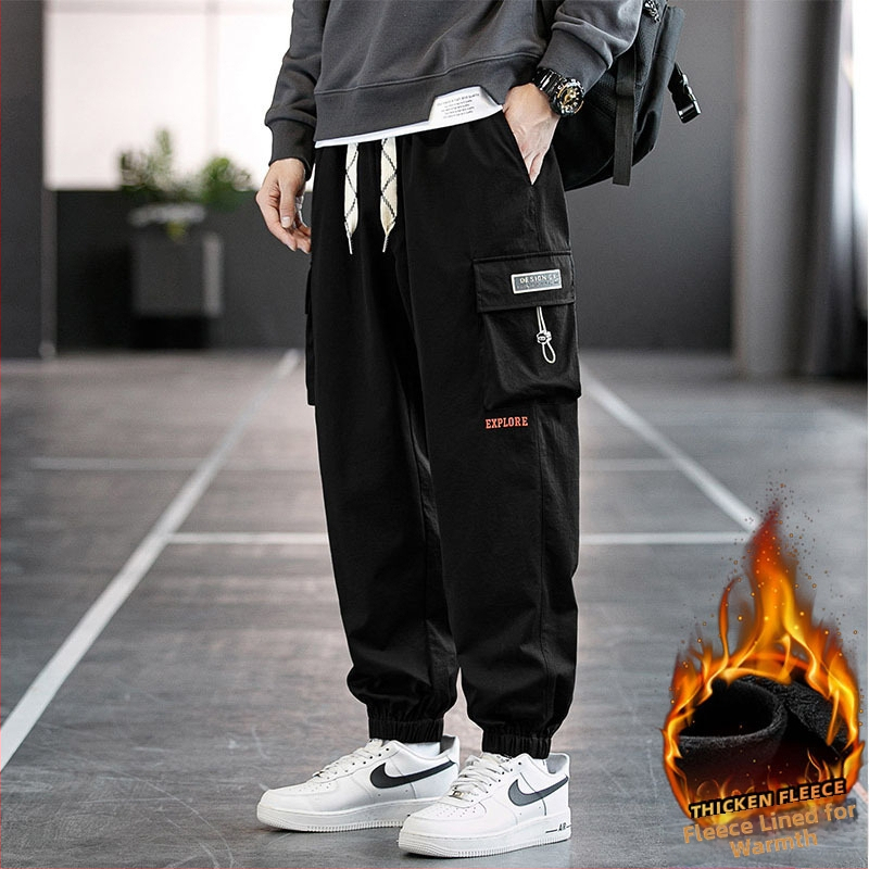 Pánske cargo nohavice 2024, trendy voľné skrátené tepláky s viacerými vreckami, ležérne nohavice pre študentov, plus veľkosť