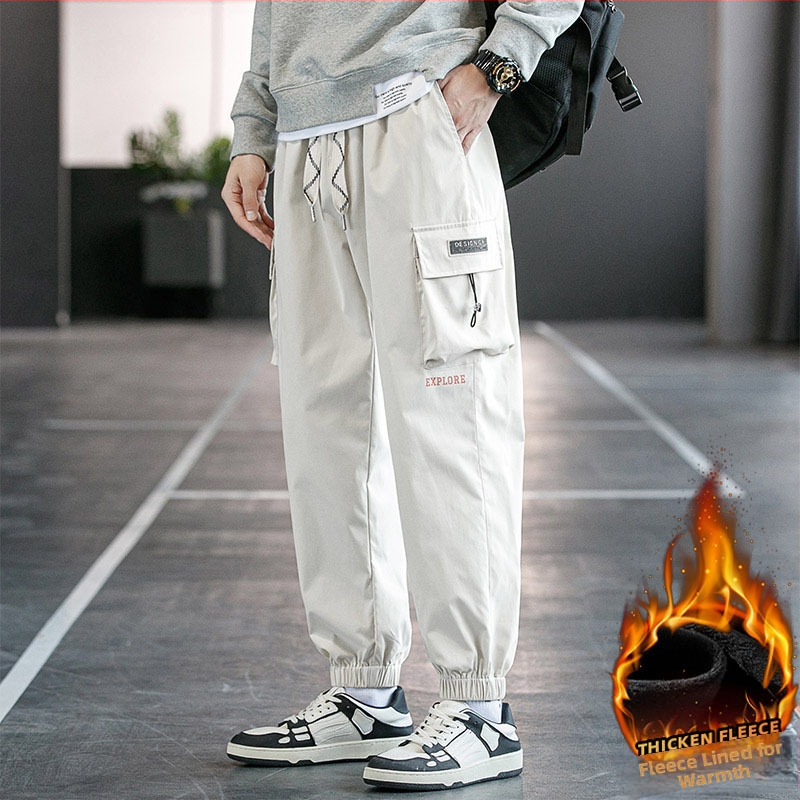 Pánske cargo nohavice 2024, trendy voľné skrátené tepláky s viacerými vreckami, ležérne nohavice pre študentov, plus veľkosť