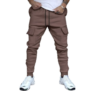 Naujos vyriškos laisvalaikio fitneso kelnės su keliomis kišenėmis, sportiniai kombinezonai su naujomis pirštais.