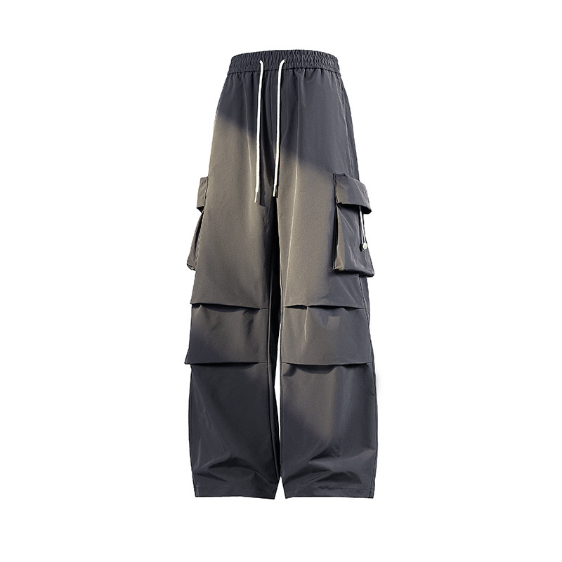 Pantaloni de parașutist Shake Big Explosion 2024, toamnă nouă, cu vârfuri de frânghie, salopete sport țesute pentru bărbați, stil Hong Kong