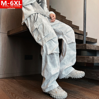 Vasaras ostas modes vīriešu kamuflāžas ikdienas instrumentu bikses apaļīgas vīriešu plus izmēra plus izmēra vaļīgas locīšanas bikses