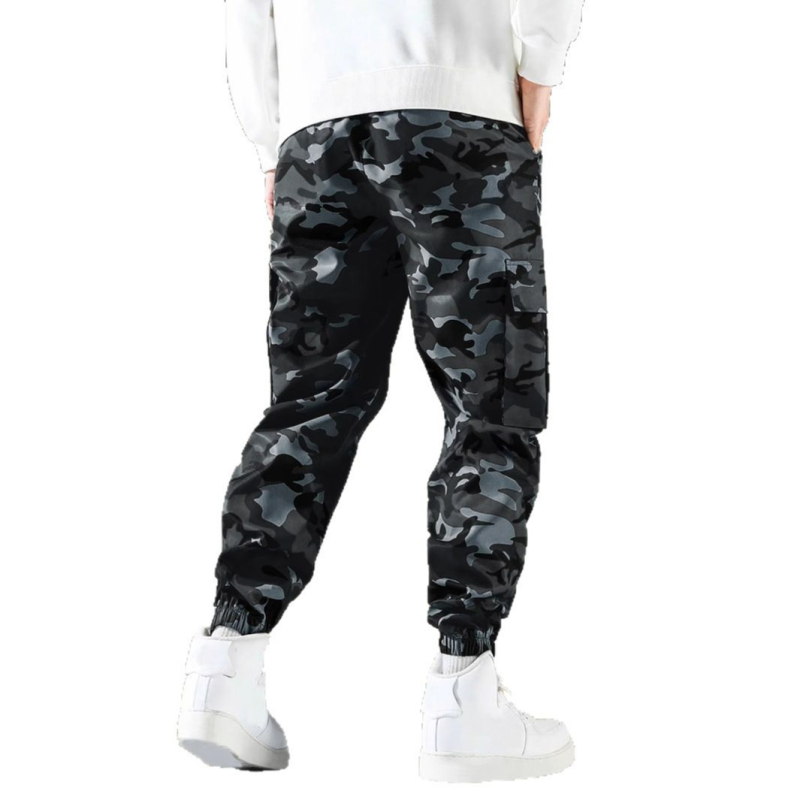 Pantaloni de camuflaj pentru bărbați, stil transfrontalier, cu buzunare laterale, stil casual, croială regulată, pantaloni pentru activități în aer liber pentru bărbați