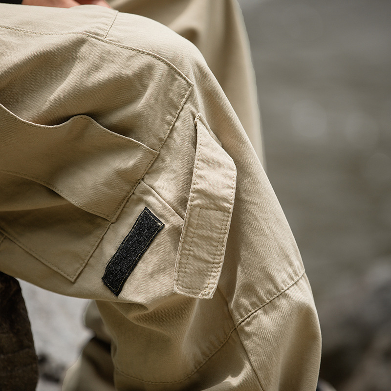 Hanlu meeste vintage tööriiete vabaajapüksid 2025. aasta kevadeks uued lahtised Jaapani stiilis patchwork-disainiga pikad püksid