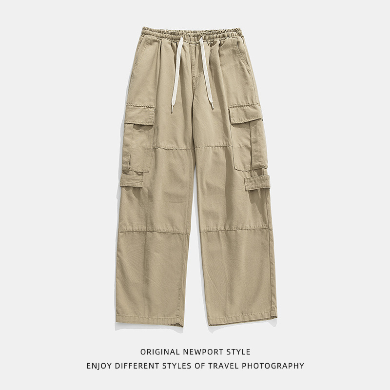 Hanlu meeste vintage tööriiete vabaajapüksid 2025. aasta kevadeks uued lahtised Jaapani stiilis patchwork-disainiga pikad püksid