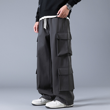 Pantaloni de unelte în stil japonez pentru bărbați, primăvara și toamna, vrac, toate potrivirea, dreaptă, cu picior larg, pantaloni casual, la modă, brand american, stil stradal