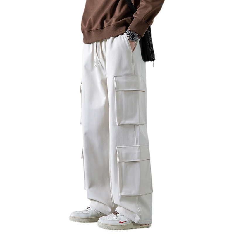 Pantaloni de unelte în stil japonez pentru bărbați, primăvara și toamna, vrac, toate potrivirea, dreaptă, cu picior larg, pantaloni casual, la modă, brand american, stil stradal