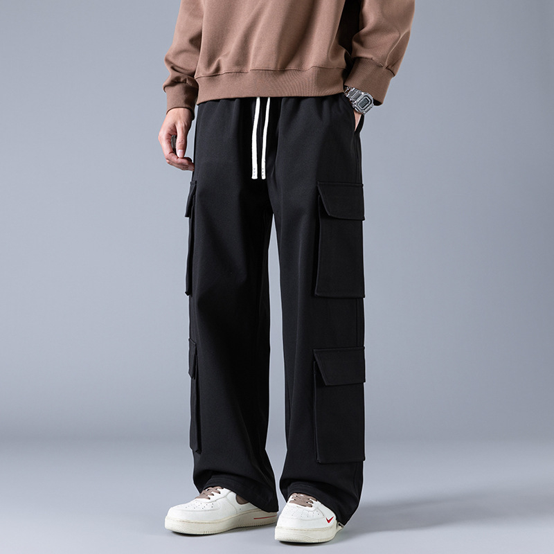 Pantaloni de unelte în stil japonez pentru bărbați, primăvara și toamna, vrac, toate potrivirea, dreaptă, cu picior larg, pantaloni casual, la modă, brand american, stil stradal