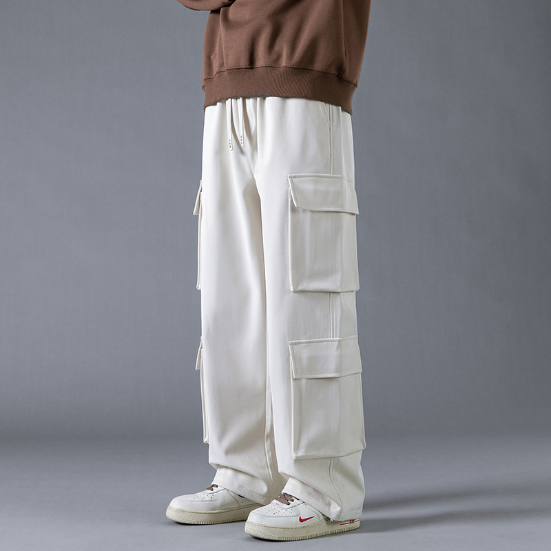 Pantaloni de unelte în stil japonez pentru bărbați, primăvara și toamna, vrac, toate potrivirea, dreaptă, cu picior larg, pantaloni casual, la modă, brand american, stil stradal