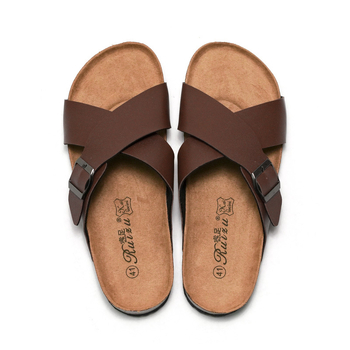 Ruizu 2023 Νέες Ανδρικές Παντόφλες από Φελλό, Ανδρικά Παπούτσια Θαλάσσης με Σταυρωτό Λουράκι, Casual Σανδάλια, Φοιτητές από Νερό, Φελλό