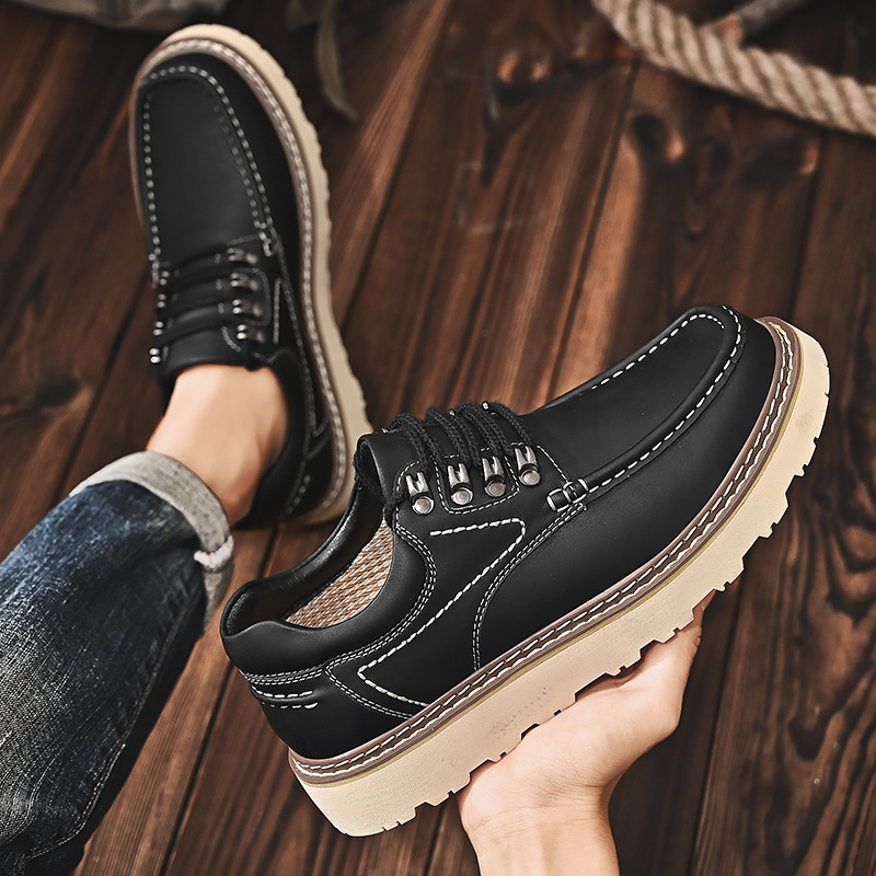 Pantofi sport pentru bărbați, stil coreean, cu platformă, stil casual, pentru tineret, mărime plus, mărimea 46, Four Seasons New, livrare dintr-o singură piesă