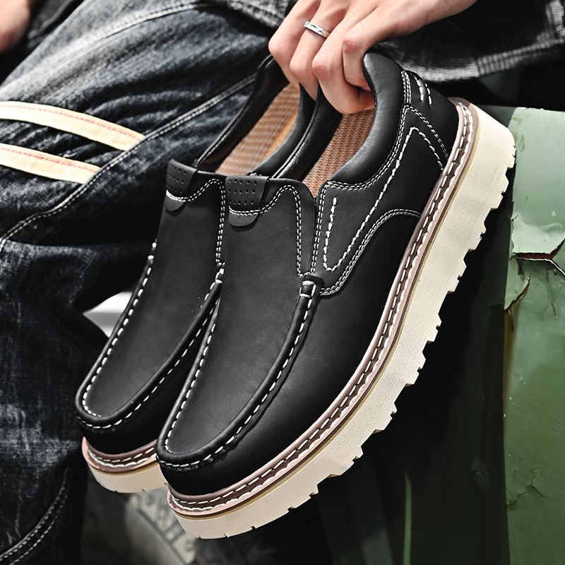 Pantofi sport pentru bărbați, stil coreean, cu platformă, stil casual, pentru tineret, mărime plus, mărimea 46, Four Seasons New, livrare dintr-o singură piesă