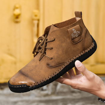 Vyriški batai 2025 m. Nauji rudens didelių dydžių lauko retro britiško stiliaus neslystantys, atsparūs dilimui sportiniai žemo viršutinio lygio laisvalaikio odiniai batai