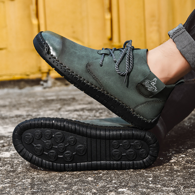 Vyriški batai 2025 m. Nauji rudens didelių dydžių lauko retro britiško stiliaus neslystantys, atsparūs dilimui sportiniai žemo viršutinio lygio laisvalaikio odiniai batai
