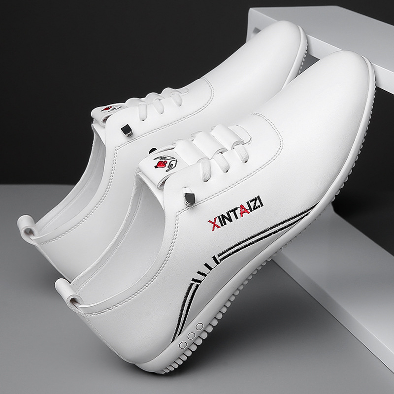 Pantofi de vară din piele, pantofi din piele moale pentru bărbați, pantofi cu talpă moale, pantofi casual de afaceri pentru bărbați, pantofi ușori cu fasole, pantofi albi