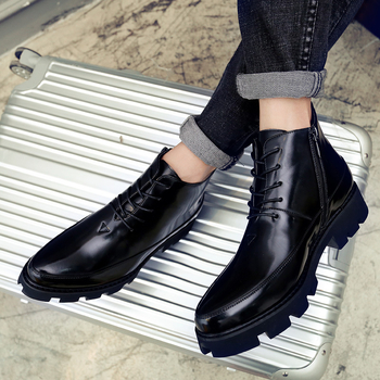 Νέες μπότες Martin για το φθινόπωρο και τον χειμώνα, ανδρικά δερμάτινα παπούτσια μεσαίου-ψηλού ύψους, με γκλίτερ, επαγγελματικό φόρεμα, ανδρικά casual παπούτσια, βρετανικές δερμάτινες μπότες