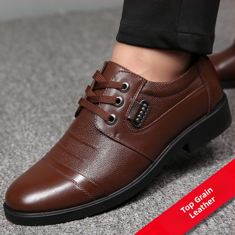 [pirmasis karvės odos sluoksnis] pavasariniai ir rudens odiniai vyriški batai, dalykiniai, laisvalaikio, kvėpuojantys, britiški, formalūs, odiniai vyriški batai, tėčio stiliaus, vyriški batai