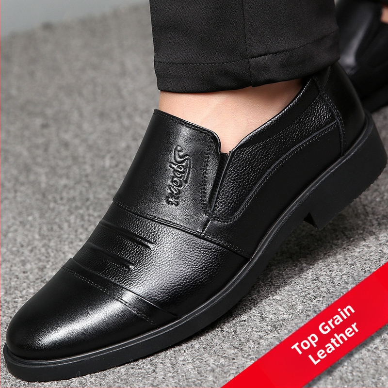 [pirmasis karvės odos sluoksnis] pavasariniai ir rudens odiniai vyriški batai, dalykiniai, laisvalaikio, kvėpuojantys, britiški, formalūs, odiniai vyriški batai, tėčio stiliaus, vyriški batai