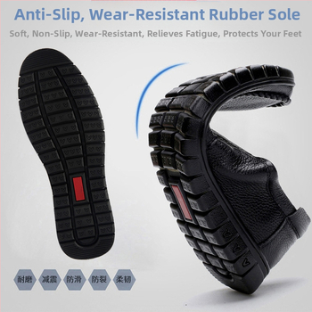 Ανδρικά καλοκαιρινά σανδάλια από δέρμα, αναπνεύσιμα, μαλακά, αντιολισθητικά, δερμάτινα σανδάλια, κούφια, casual, μεγάλα, μεσήλικες και ηλικιωμένους, παπούτσια για μπαμπά