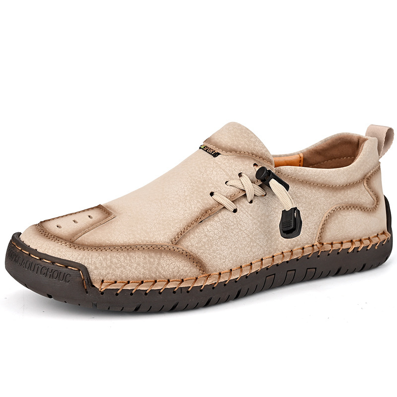 Pánske nízke topánky na jar 2024, ležérne kožené topánky na bežné nosenie, veľké rozmery, mäkká podrážka, mäkký vrch, nazúvacie topánky na ležérne nosenie, trendy