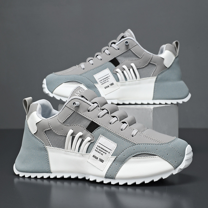 Európske pánske topánky 2024 Nové jesenné priedušné cezhraničné veľké športové ležérne topánky s taškou a podrážkou Módny trend