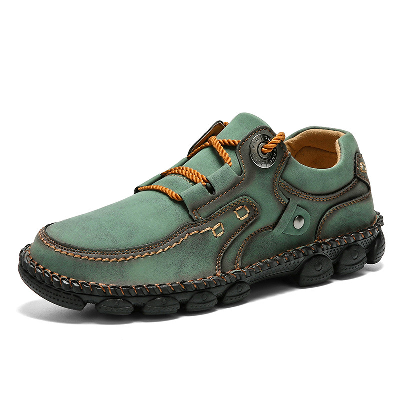 Pantofi de damă din piele de mărime mare pentru bărbați, cusute manual, cu talpă groasă, pantofi de afaceri casual cu șireturi