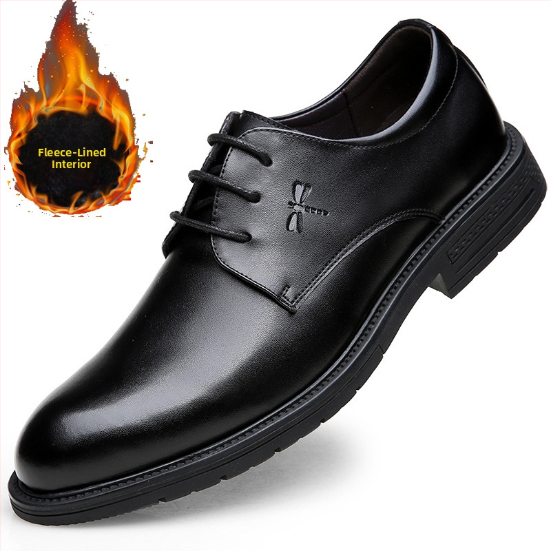 Jesenné/zimné pánske topánky s flísovou podšívkou na rok 2025, teplé, formálne, ležérne, kožené topánky v britskom štýle, veľké veľkosti, s prešívaním