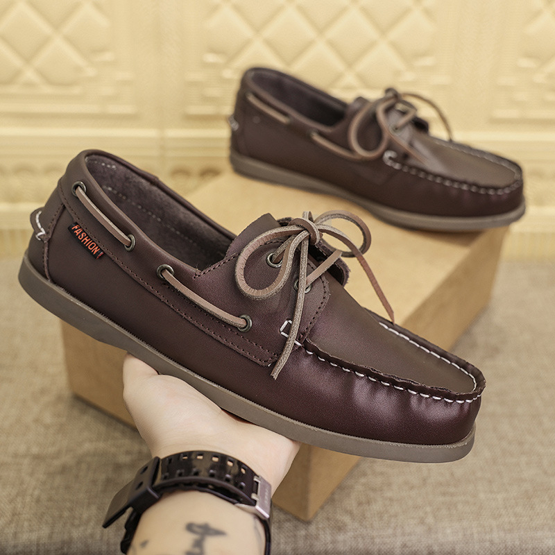 Vīriešu apavi no pārrobežu tirdzniecības, lielizmēra burāšanas apavi, vīriešu korejiešu stila moderni braukšanas apavi, vīriešu ikdienas apavi, vīriešu apavi no AliExpress.