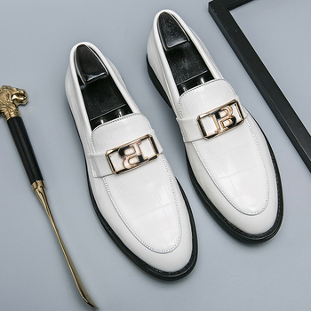 Užsienio prekybos nauji vyriški odiniai batai laisvalaikio verslo batai balti formalūs odiniai batai žemu kulnu vyriški smailūs verslo batai balti
