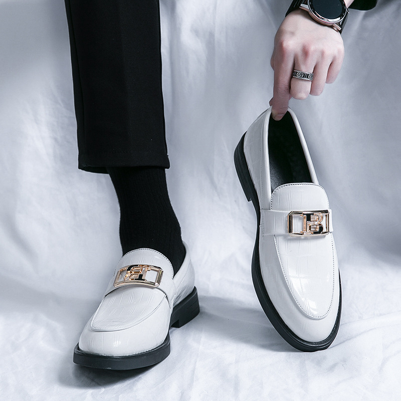 Užsienio prekybos nauji vyriški odiniai batai laisvalaikio verslo batai balti formalūs odiniai batai žemu kulnu vyriški smailūs verslo batai balti