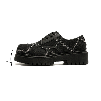 Παπούτσια Autumn Niche Destruction Wind Derby Ανδρικά Casual Δερμάτινα Παπούτσια Stylist Χοντρές Σόλες Παπούτσια από Καμβά με Μεγάλο Κεφαλάρι Παπούτσια Beggar