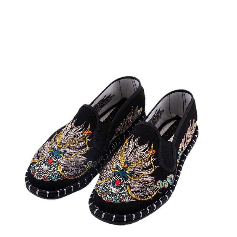 Uued 2025. aasta vanad Pekingi riidest kingad, mood tikitud meeste etnilise stiili tikandiga näo stiil, mood hiina stiilis