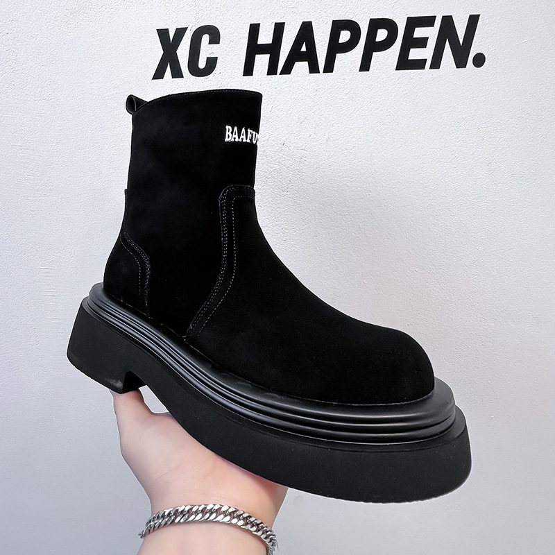 Vyriški žieminiai batai su dūmų efektu, aulinukai darbui, raidžių formos, „Chelsea“ stiliaus, britiški, ventiliatoriaus formos automobilio aulinukai 5043-A