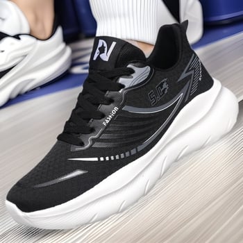 Pánske priedušné sieťované tenisky s ľahkou elastickou podrážkou, odpružením, protišmykové, odolné voči oderu, šnurovacie, ležérne bežecké topánky na tréning